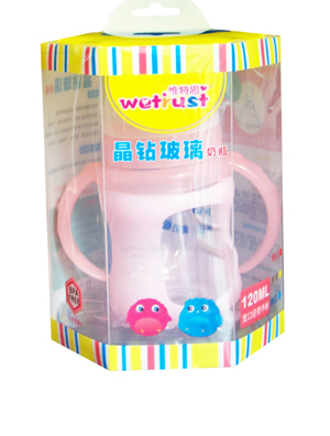 惟特思晶鉆玻璃奶瓶(120ML)紅色