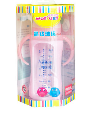 惟特思晶鉆玻璃奶瓶(240ML)紅色