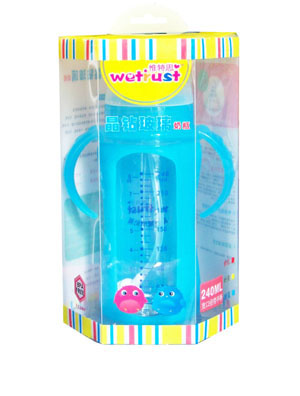 惟特思晶鉆玻璃奶瓶(240ML)藍(lán)色