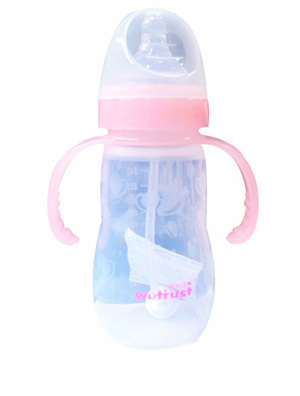 惟特思硅膠奶瓶愛心240ml粉紅色