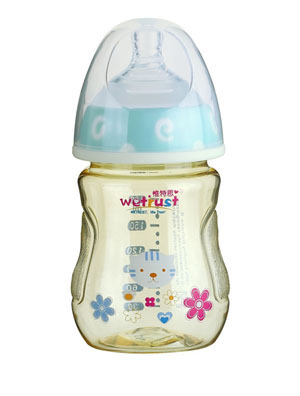 惟特思粉藍(lán)寬口PPSU奶瓶雙色無(wú)把手(180ml)